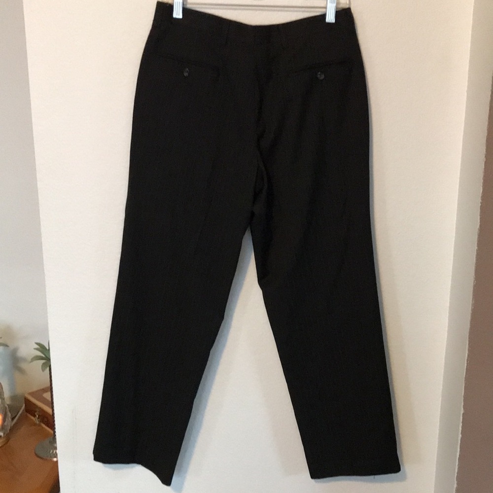 CAMBRIDGE CLASSICS DRESS PANTS SIZE 32Wx29L BLACK WITH PIN STRIPES - Picture 3 of 7